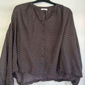 DOEN Jane Blouse Navy Bisou Floral Small